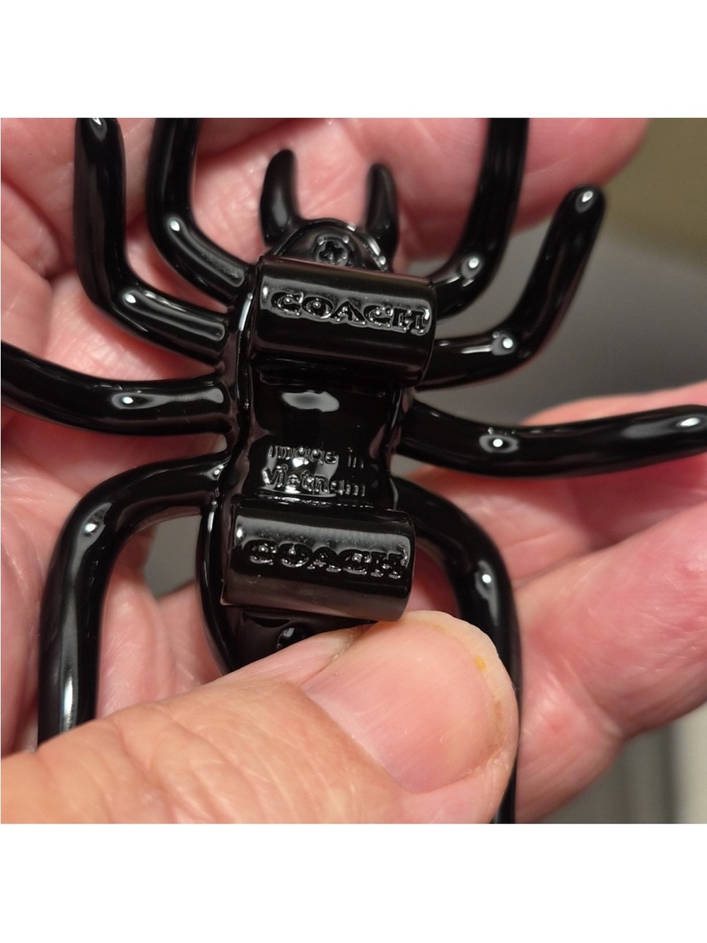 Coach Black Glossy Spider Charm - Picture 2 of 13
